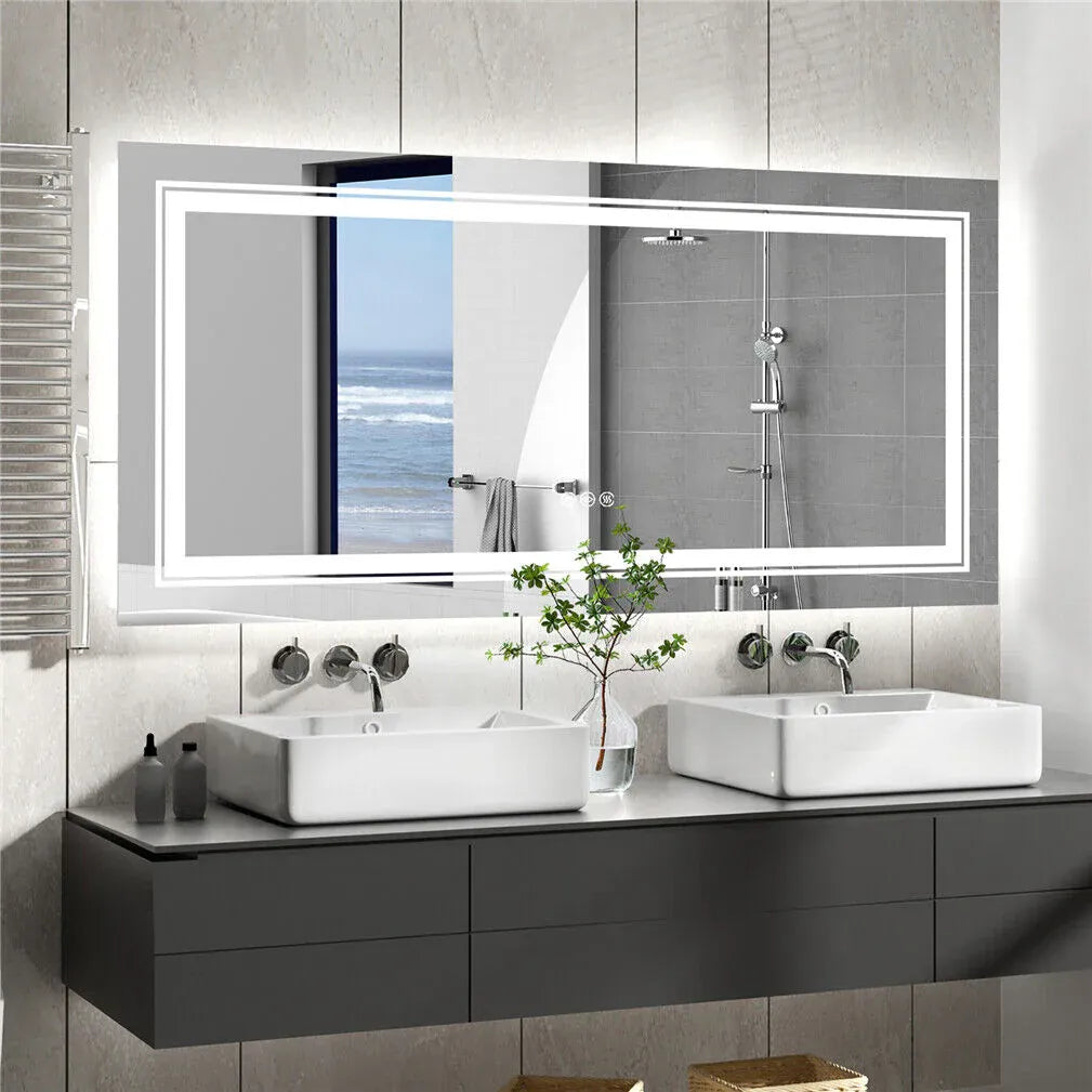 Interior Ave - 120 x 80cm Rectangle Frameless LED Bathroom Mirror V355-IA-RWM-12080
