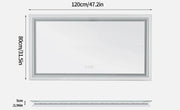 Interior Ave - 120 x 80cm Rectangle Frameless LED Bathroom Mirror V355-IA-RWM-12080