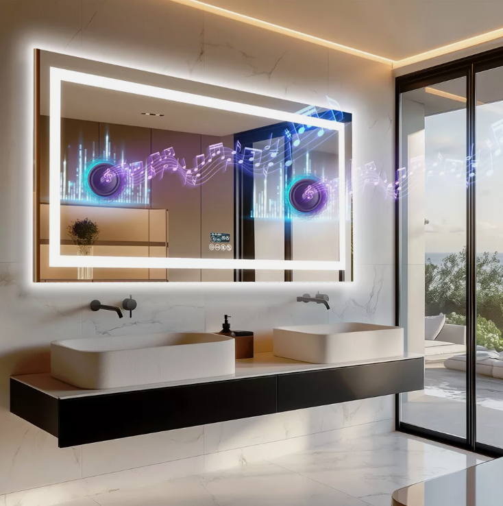 Interior Ave - 80 x 160cm Rectangle Frameless LED Bathroom Mirror - Bluetooth V355-IA-RWM-16080-BT