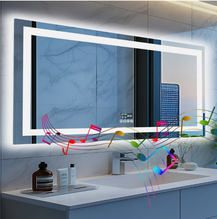Interior Ave - 80 x 160cm Rectangle Frameless LED Bathroom Mirror - Bluetooth V355-IA-RWM-16080-BT
