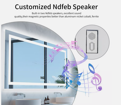 Interior Ave - 80 x 160cm Rectangle Frameless LED Bathroom Mirror - Bluetooth V355-IA-RWM-16080-BT