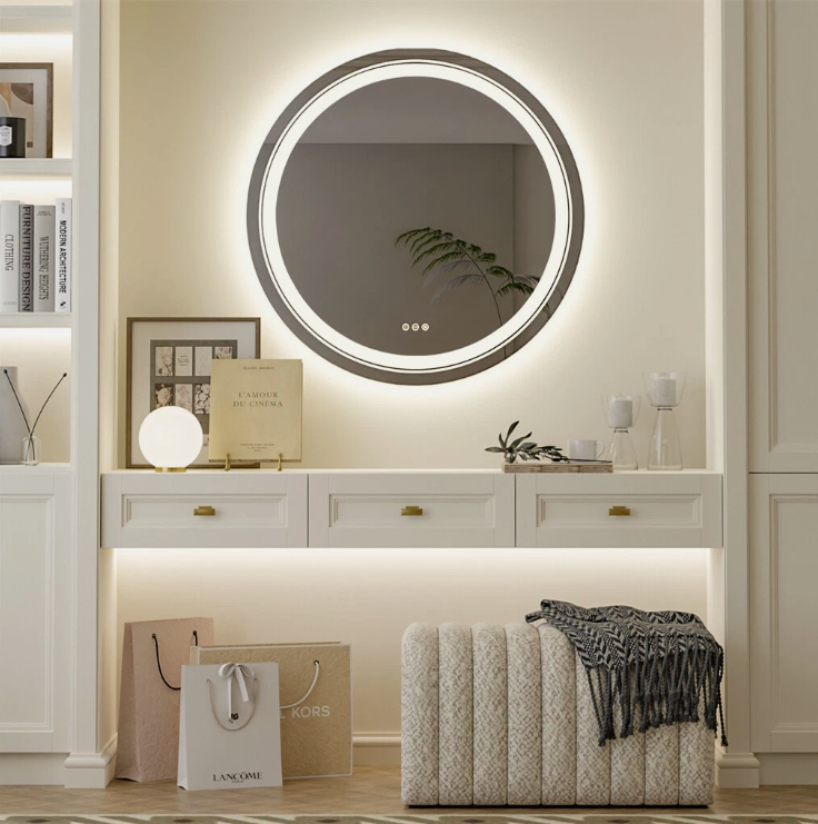 Interior Ave - 60cm Round Frameless LED Bathroom Mirror V355-IA-RWM-60