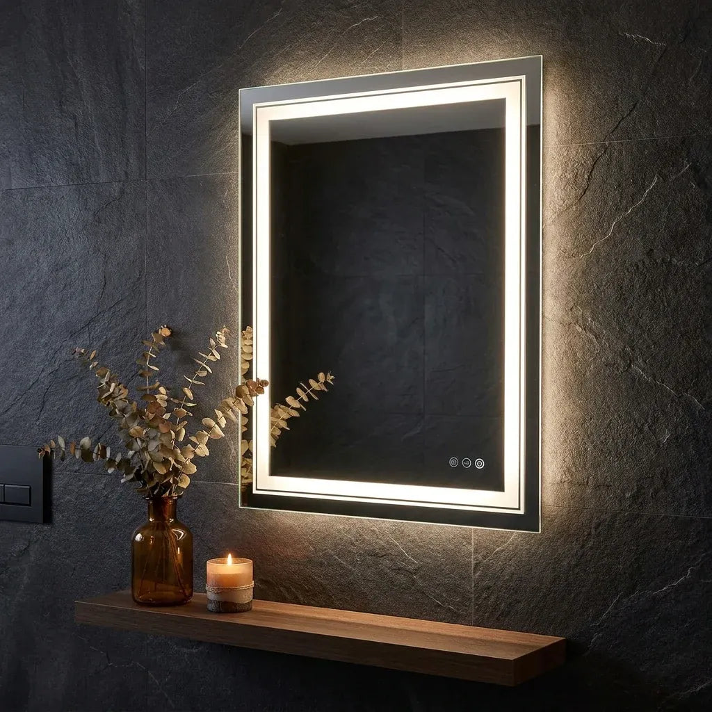 Interior Ave - 50 x 70cm Rectangle Frameless LED Bathroom Mirror V355-IA-RWM-7050