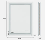 Interior Ave - 50 x 70cm Rectangle Frameless LED Bathroom Mirror V355-IA-RWM-7050