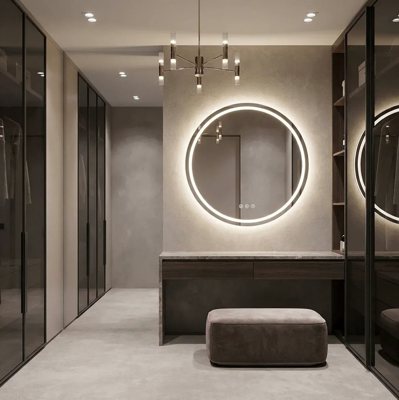 Interior Ave - 80cm Round Frameless LED Bathroom Mirror - Bluetooth V355-IA-RWM-80-BT