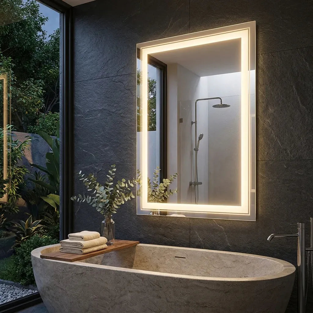 Interior Ave - 60 x 80cm Rectangle Frameless LED Bathroom Mirror V355-IA-RWM-8060