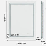 Interior Ave - 60 x 80cm Rectangle Frameless LED Bathroom Mirror V355-IA-RWM-8060