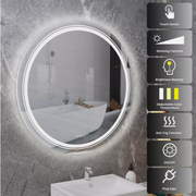 Interior Ave - 90cm Round Frameless LED Bathroom Mirror V355-IA-RWM-90