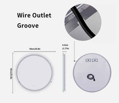 Interior Ave - 90cm Round Frameless LED Bathroom Mirror V355-IA-RWM-90