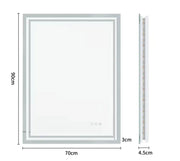 Interior Ave - 70 x 90cm Rectangle Frameless LED Bathroom Mirror V355-IA-RWM-9070