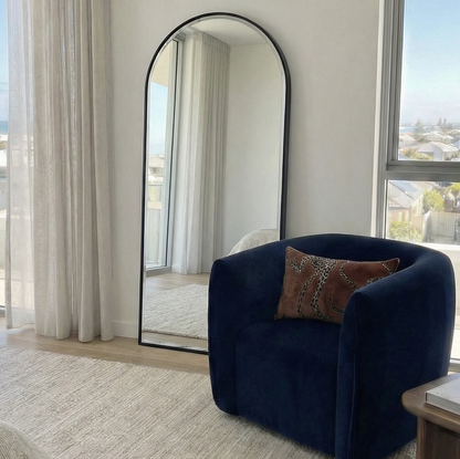 Interior Ave - Halo Arched Floor Length Mirror - Black | Signature Series V355-IA-SM-HAL-BLA