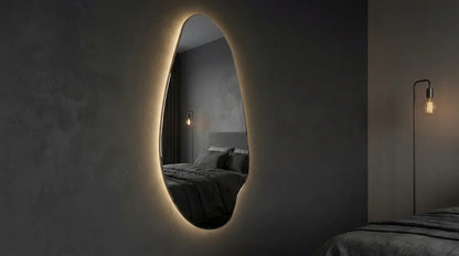 Interior Ave - Jewel Irregular LED Wall Mirror - Backlit Statement Mirror V355-IA-SM-JEW-FRA