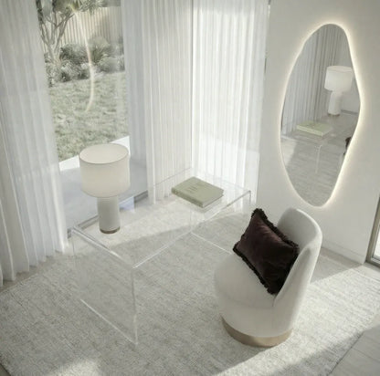 Interior Ave - Opal Irregular LED Wall Mirror - Backlit Statement Mirror V355-IA-SM-OPA-FRA