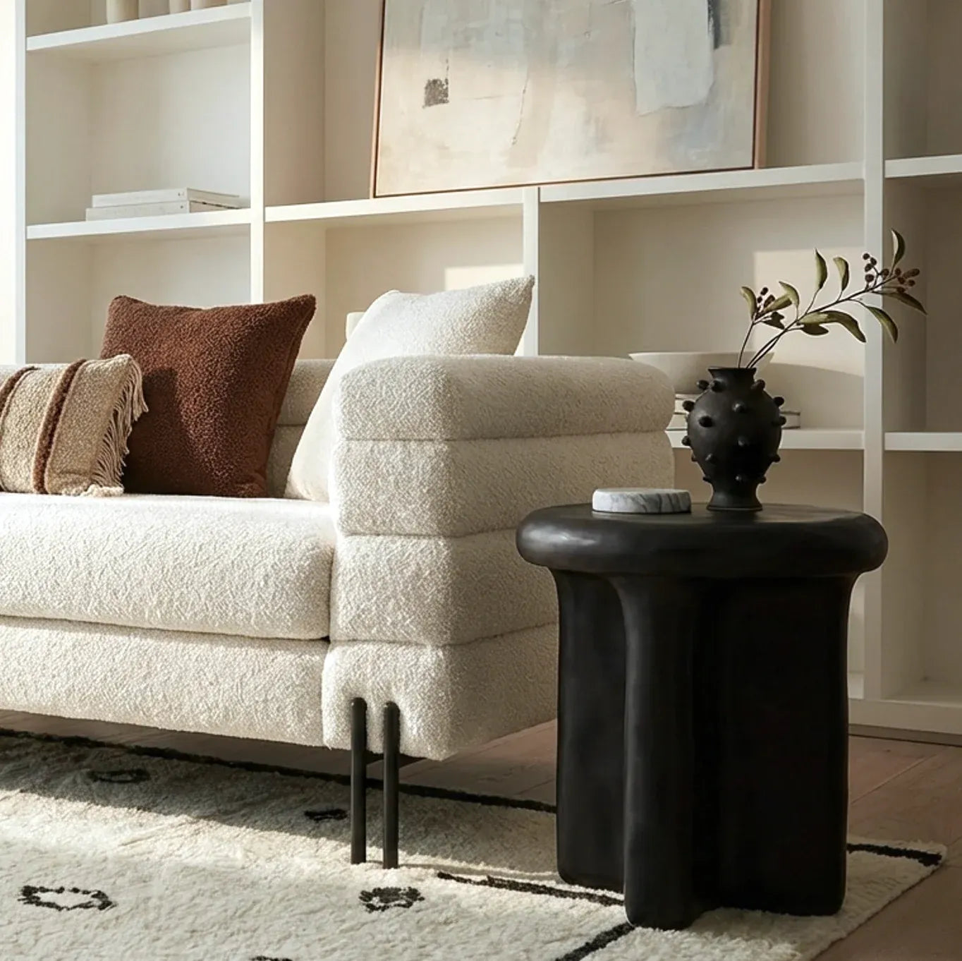 Interior Ave - Santorini Black Stone Side Table V355-IA-ST-SAN-BLA