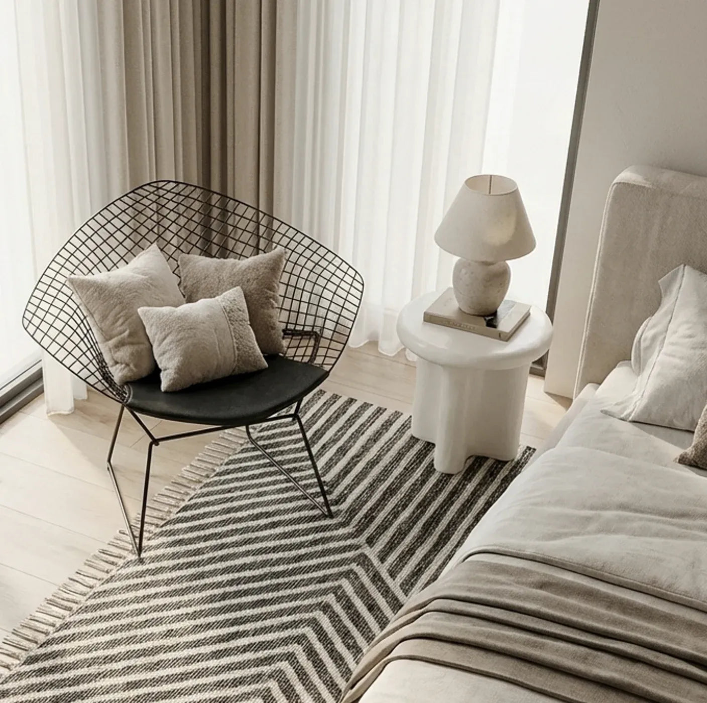 Interior Ave - Santorini Stone Side Table - Ivory V355-IA-ST-SAN-IVO