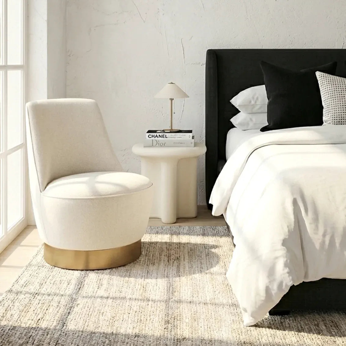 Interior Ave - Santorini Stone Side Table - Ivory V355-IA-ST-SAN-IVO