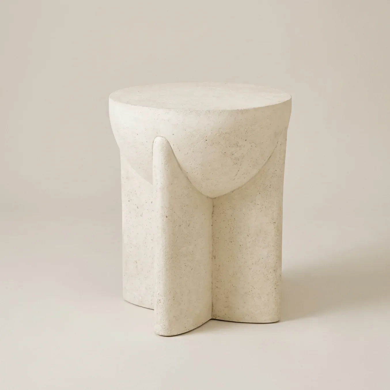 Interior Ave - Zelda Sculptural Stone Side Table - Sand Textured Accent V355-IA-ST-ZEL-SAN