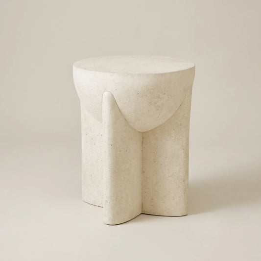 Interior Ave - Zelda Sculptural Stone Side Table - Sand Textured Accent V355-IA-ST-ZEL-SAN