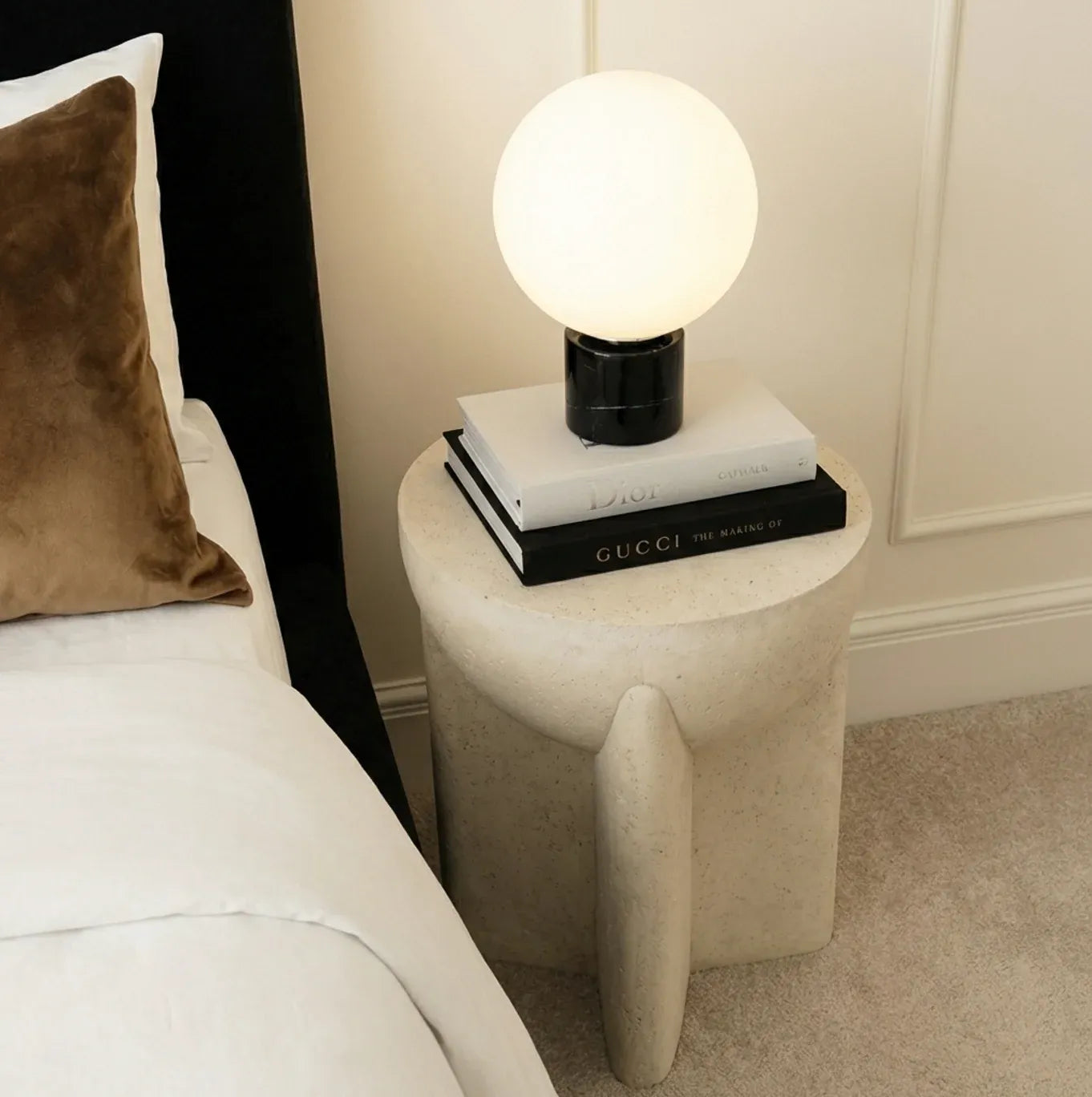 Interior Ave - Zelda Sculptural Stone Side Table - Sand Textured Accent V355-IA-ST-ZEL-SAN