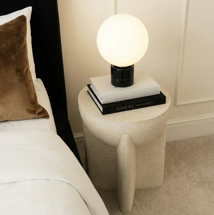 Interior Ave - Zelda Sculptural Stone Side Table - Sand Textured Accent V355-IA-ST-ZEL-SAN