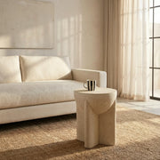 Interior Ave - Zelda Sculptural Stone Side Table - Sand Textured Accent V355-IA-ST-ZEL-SAN