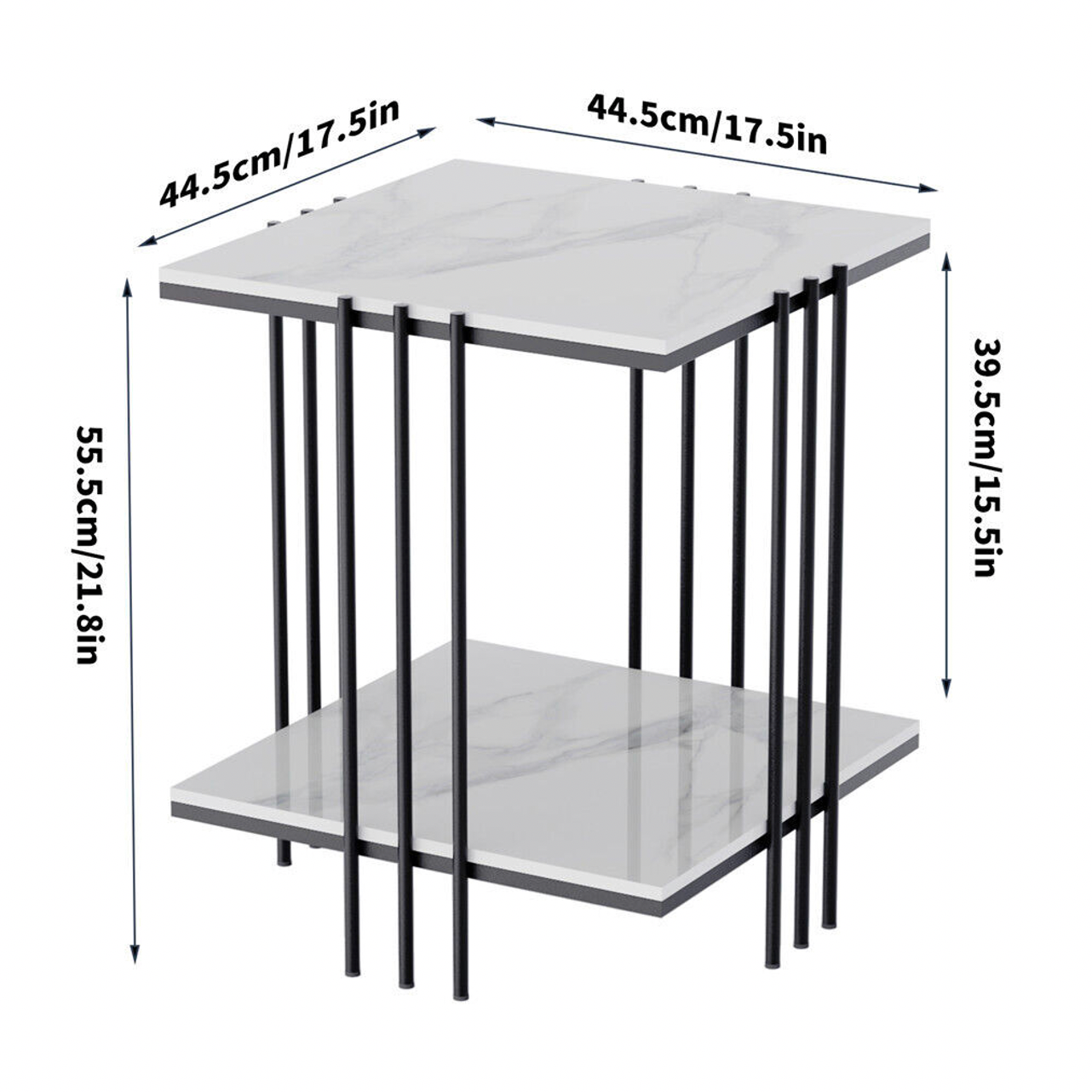 Interior Ave - Milano Black Square Side Table V355-IA-ST3-MB