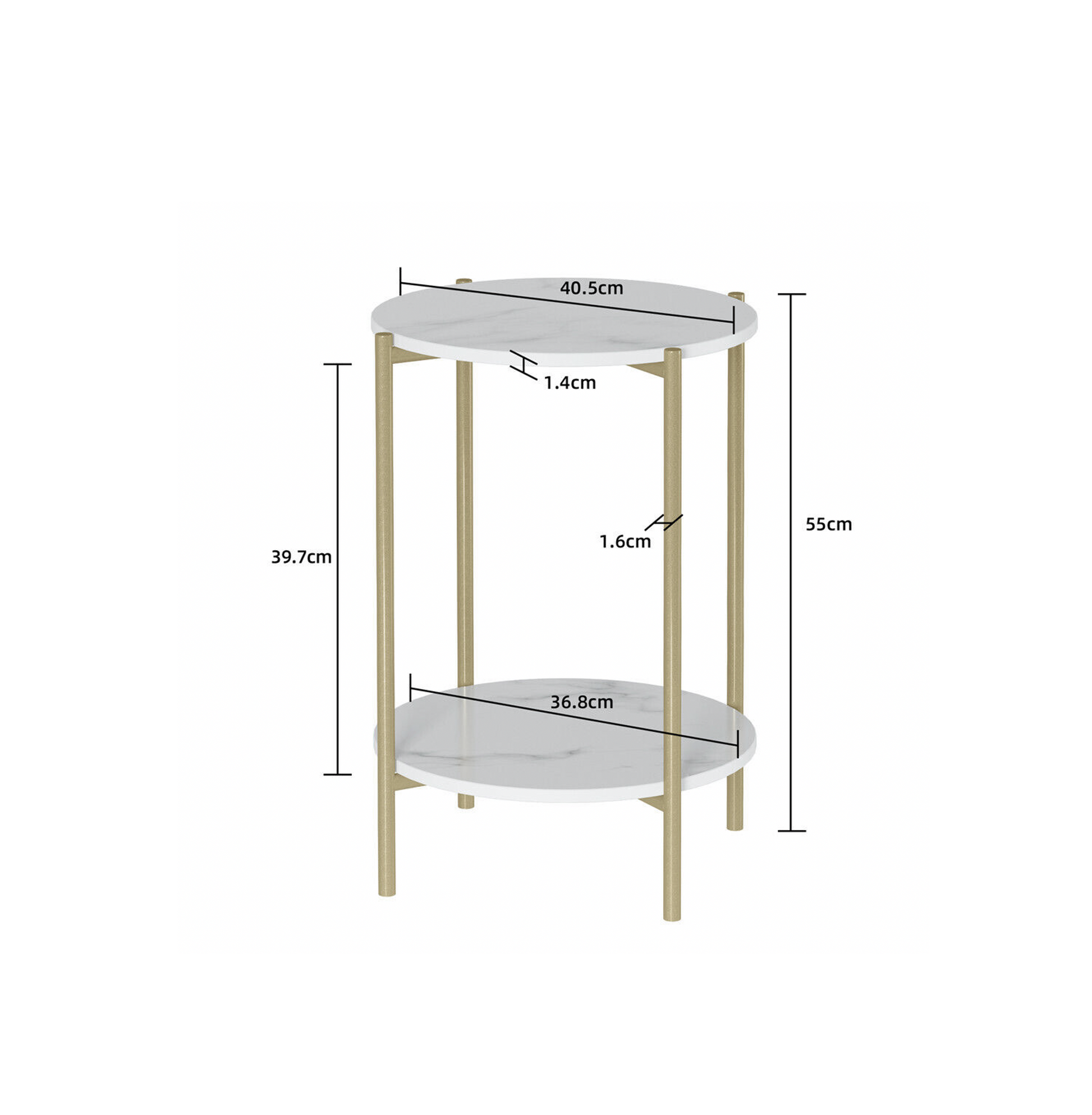 Interior Ave - Alba Gold Side Table V355-IA-ST6-MG