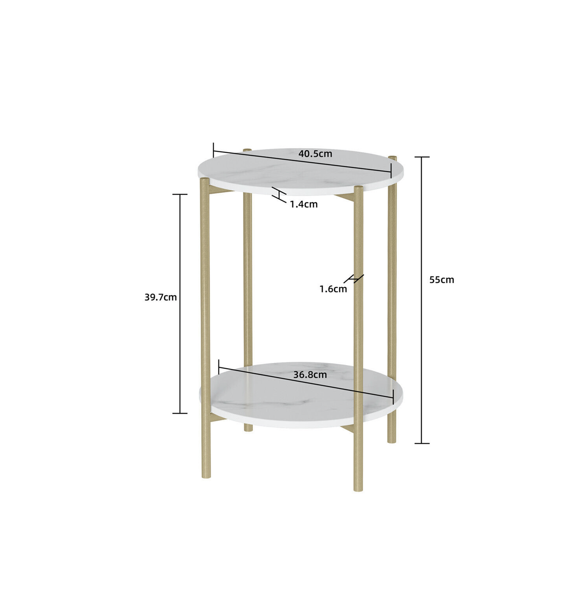 Interior Ave - Alba Gold Side Table V355-IA-ST6-MG