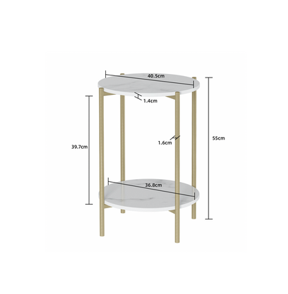 Interior Ave - Alba Gold Side Table V355-IA-ST6-MG