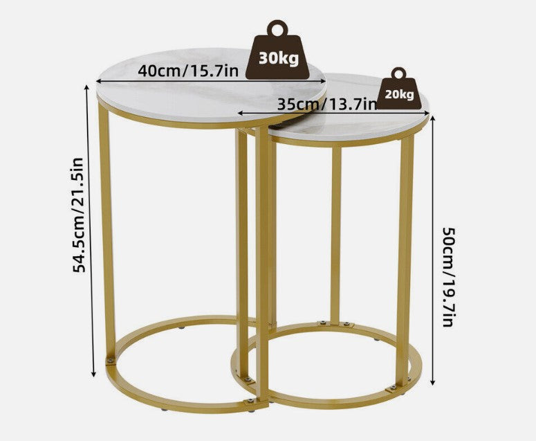 Interior Ave - Diva Gold Nested Side Table Set V355-IA-ST9-MG