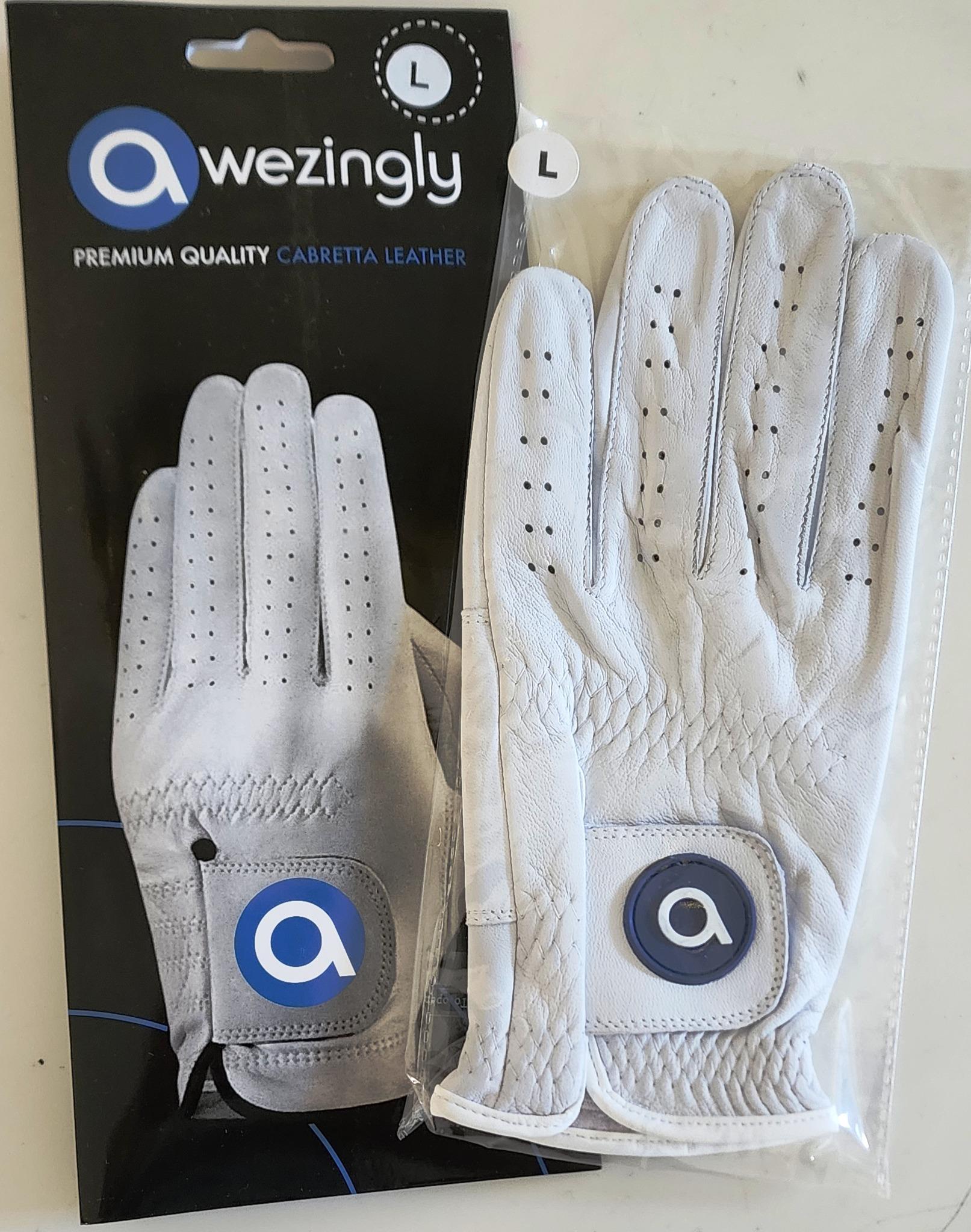 Awezingly Premium Quality Cabretta Leather Golf Glove for Men - White (XL) V363-AWZ-GWH-01-XL