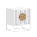 Belmonte Fluted Bedside Table in White V369-203691S-WHITE