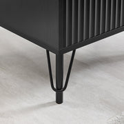 Lisa Wavy Fluted Bedside Table in Black V369-601075-BLACK