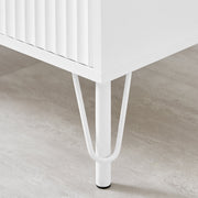 Lisa Wavy Fluted Bedside Table in White V369-601075-WHITE
