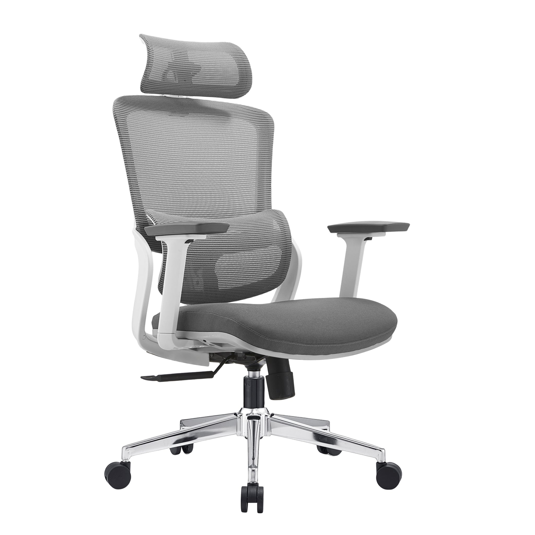 Elena High Back Fabric Seat Ergonomic Office Chair In Grey V369-A8616-R-GREY