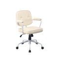 Louise White Frame Faux Leather Home Office Chair in Beige V369-HC-0025-WHITE-FRAME