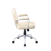 Louise White Frame Faux Leather Home Office Chair in Beige V369-HC-0025-WHITE-FRAME