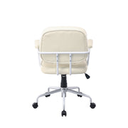 Louise White Frame Faux Leather Home Office Chair in Beige V369-HC-0025-WHITE-FRAME