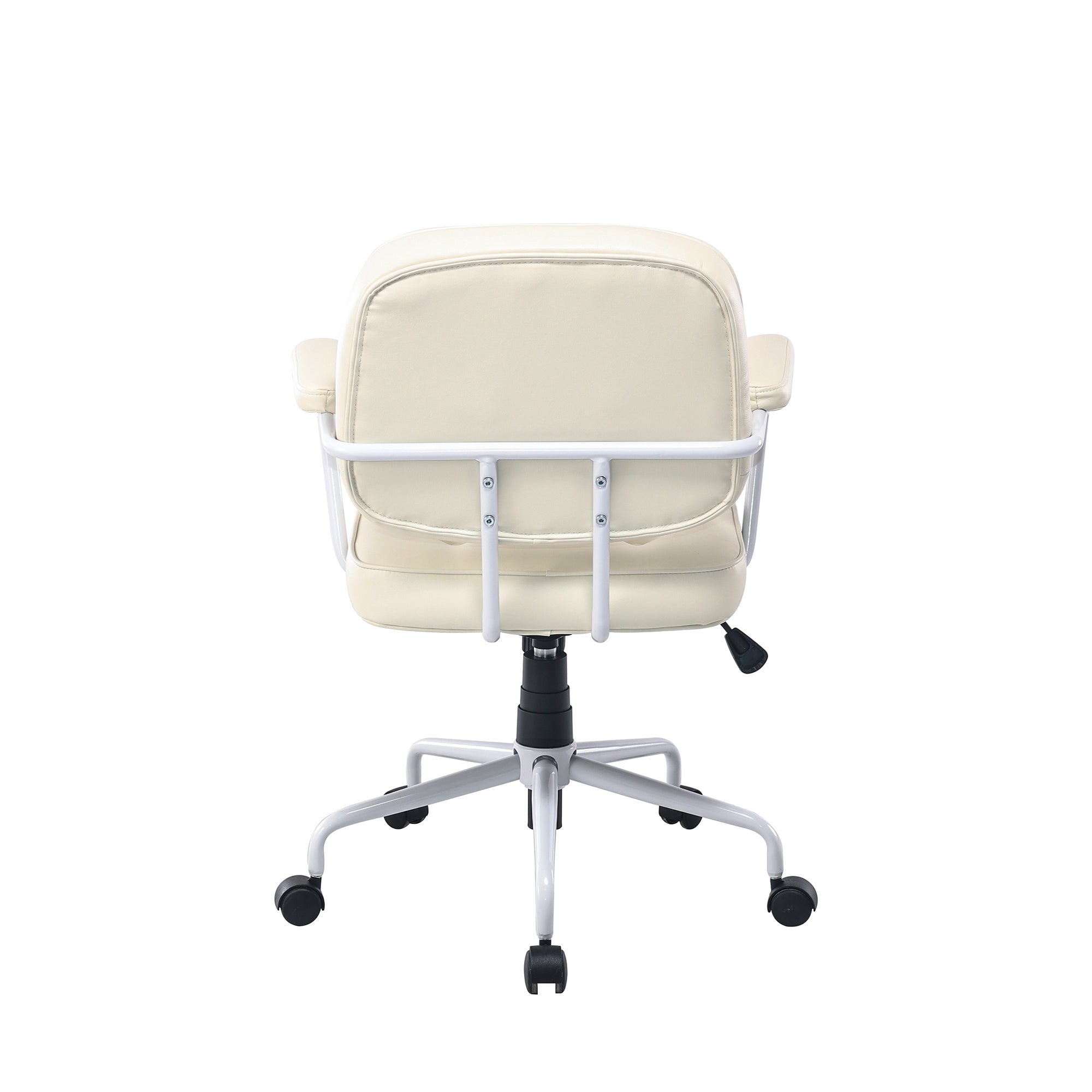 Louise White Frame Faux Leather Home Office Chair in Beige V369-HC-0025-WHITE-FRAME