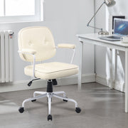 Louise White Frame Faux Leather Home Office Chair in Beige V369-HC-0025-WHITE-FRAME