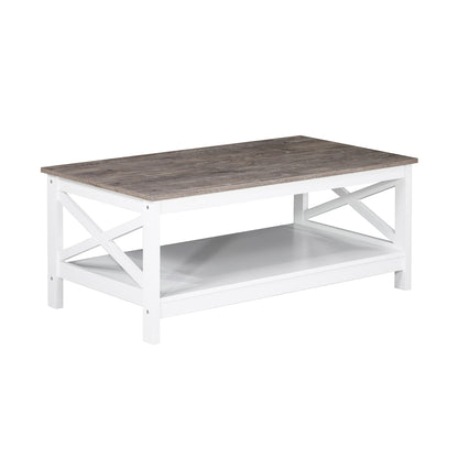 Coastal Coffee Table in White and Grey V369-LT8025