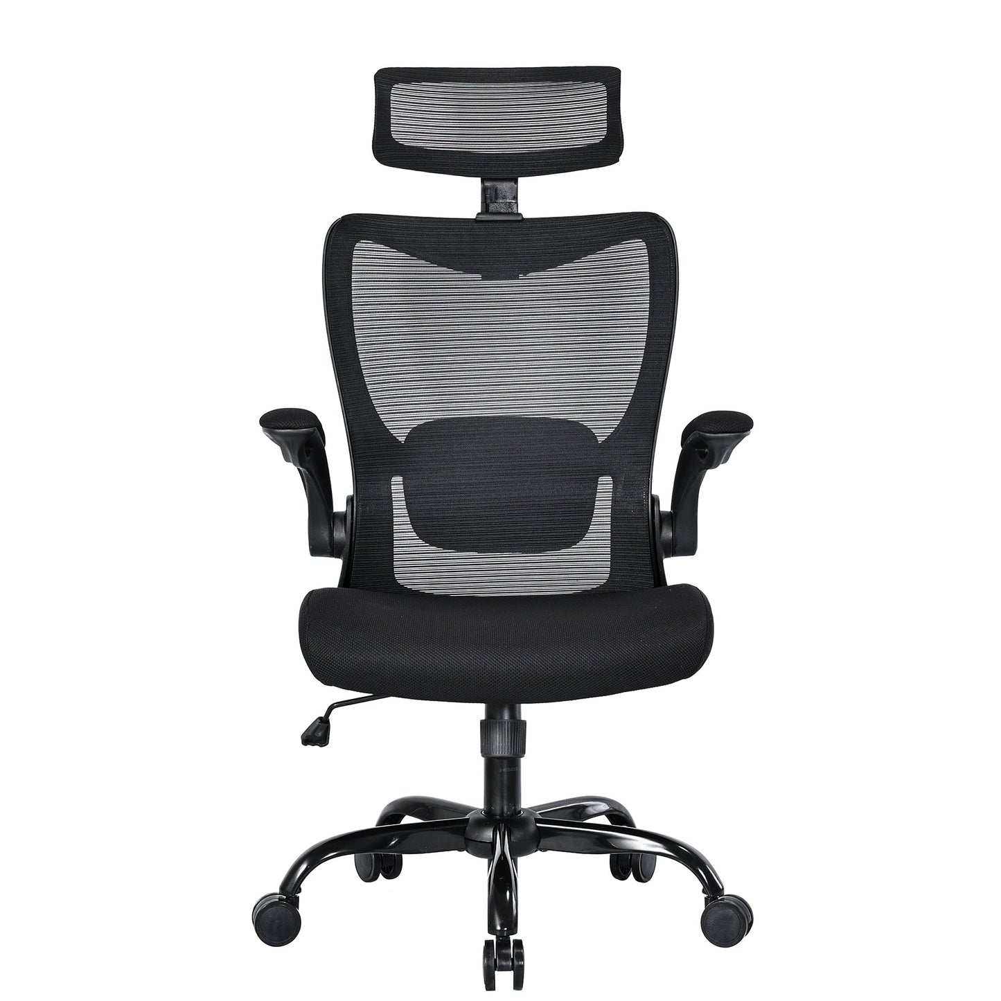 MONA Ergonomic High Back Flipped Armrest Task Chair In Black V369-MC-1098E-BLACK
