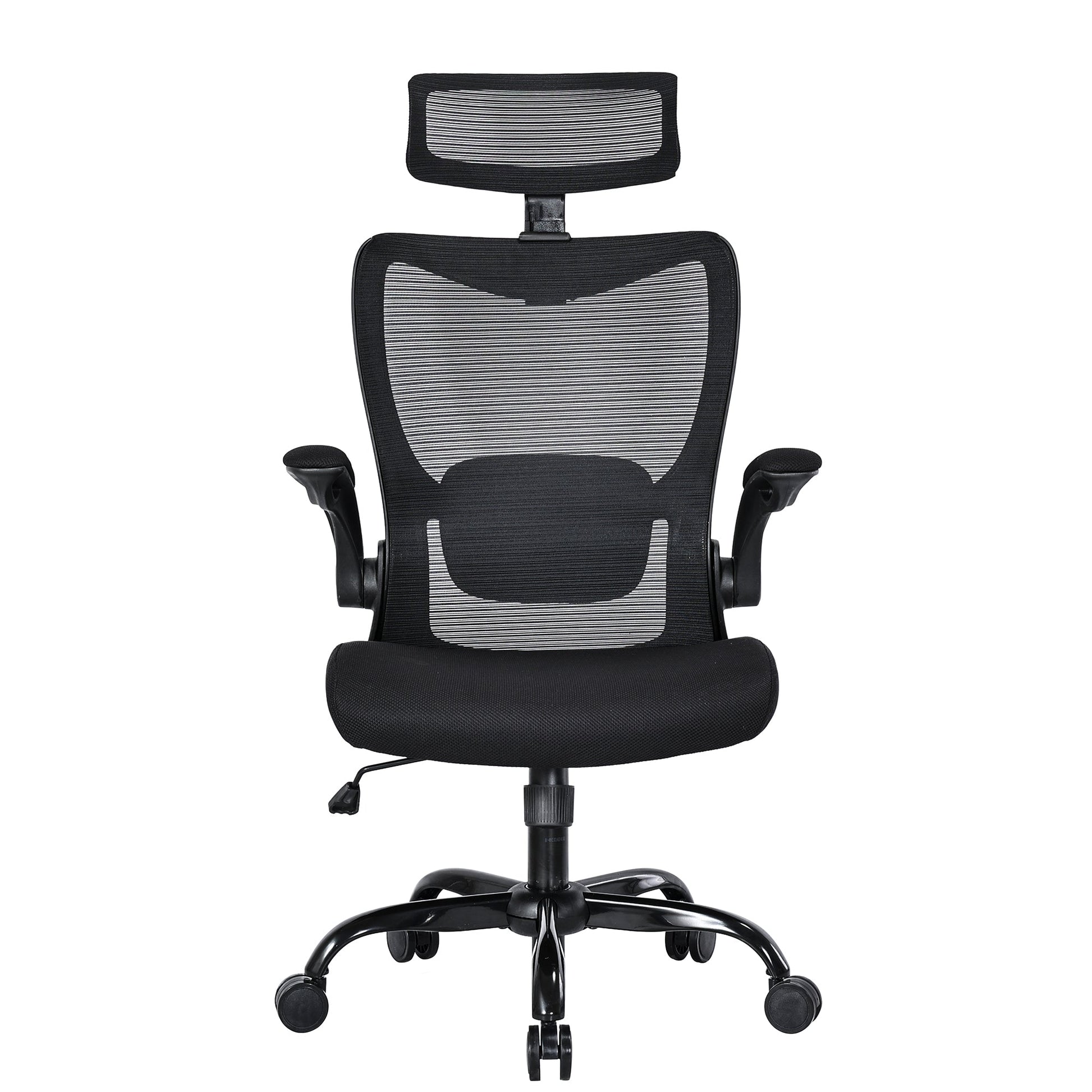 MONA Ergonomic High Back Flipped Armrest Task Chair In Black V369-MC-1098E-BLACK