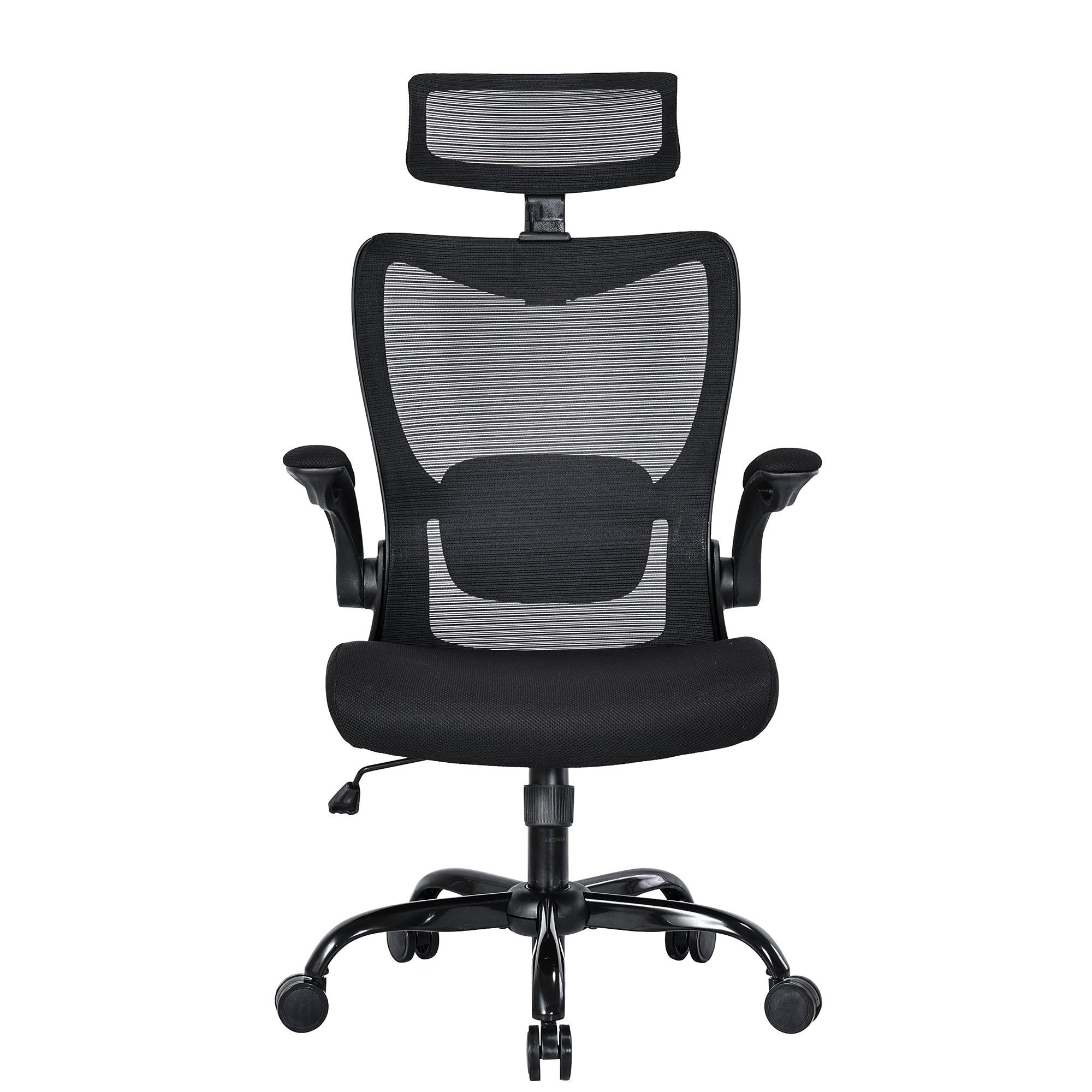 MONA Ergonomic High Back Flipped Armrest Task Chair In Black V369-MC-1098E-BLACK