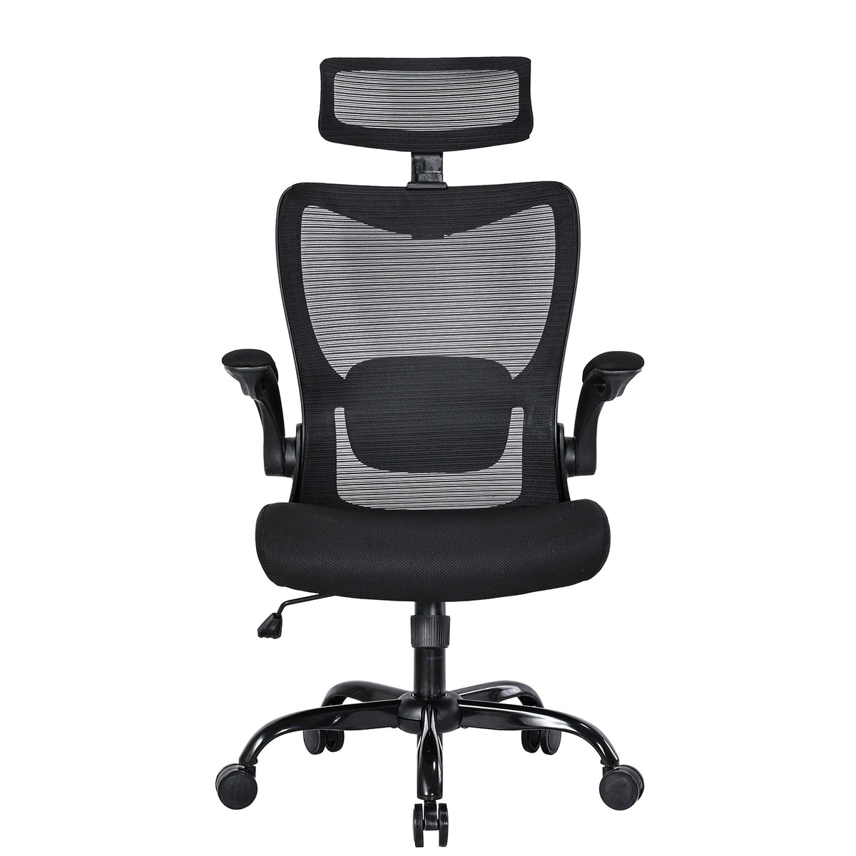 MONA Ergonomic High Back Flipped Armrest Task Chair In Black V369-MC-1098E-BLACK