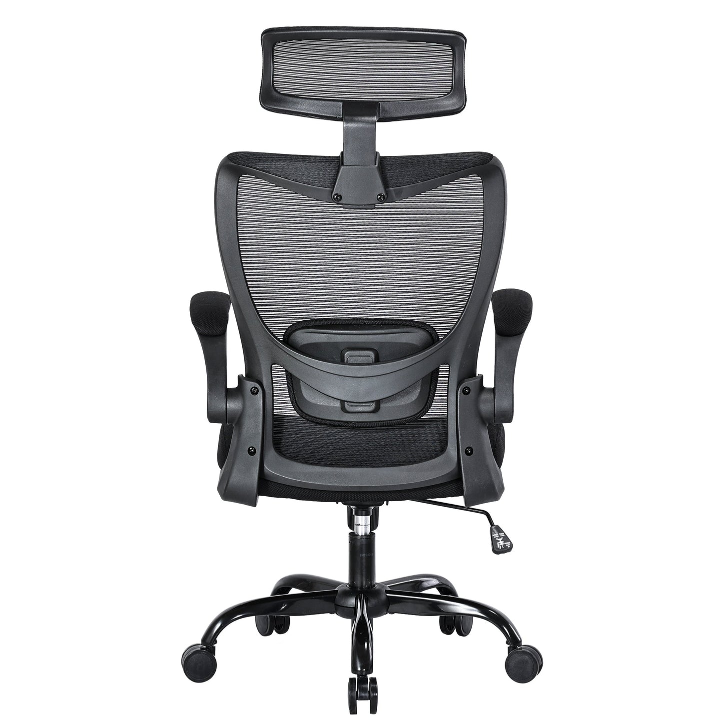 MONA Ergonomic High Back Flipped Armrest Task Chair In Black V369-MC-1098E-BLACK