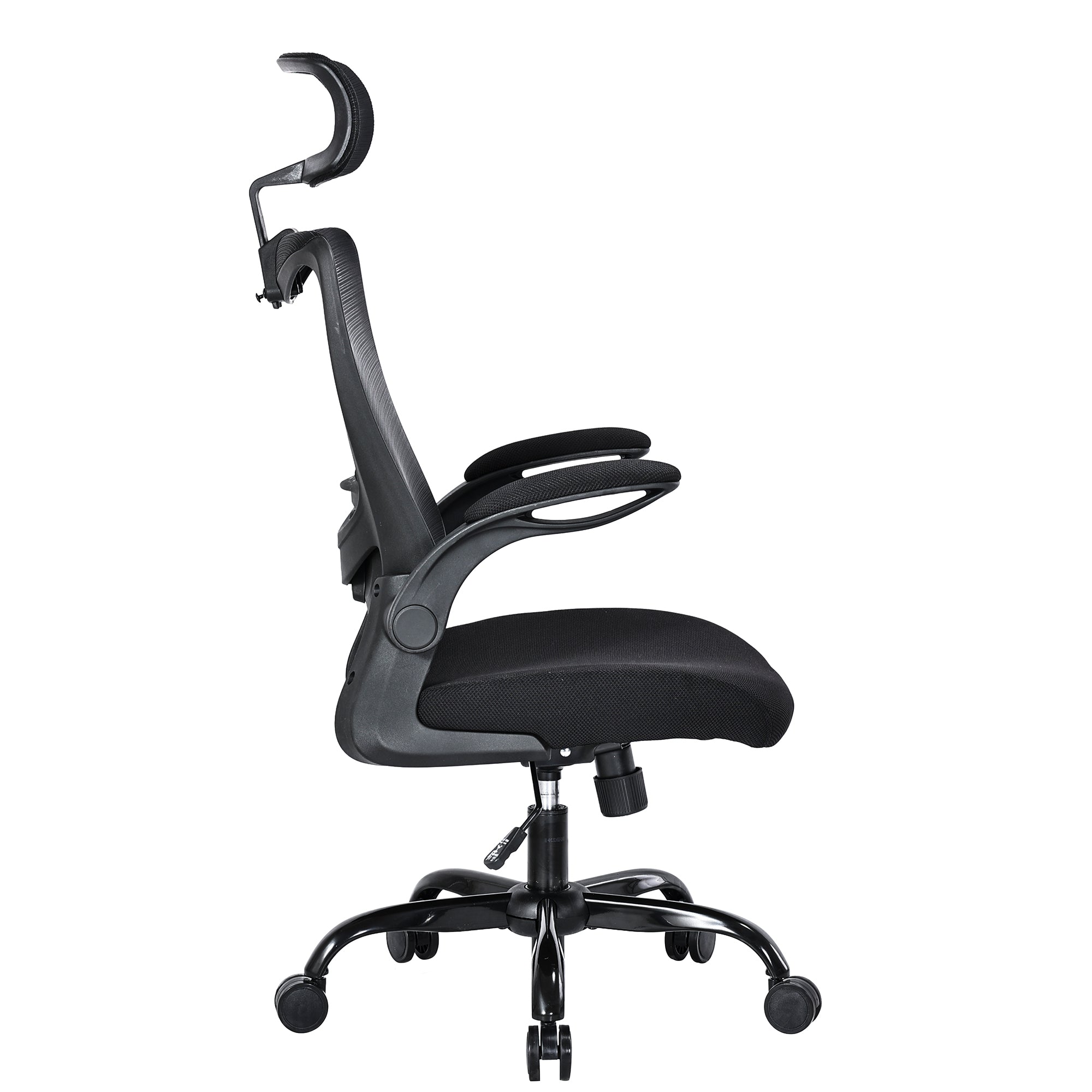 MONA Ergonomic High Back Flipped Armrest Task Chair In Black V369-MC-1098E-BLACK