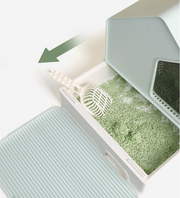 Petwiz Enclosed Cat Litter Box House - Green V378-PWCLB-GR