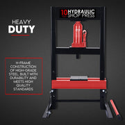 10 Ton Hydraulic Shop Press Workshop Jack Bending Stand H-Frame Tool Stand V379-10TSHPPRSS