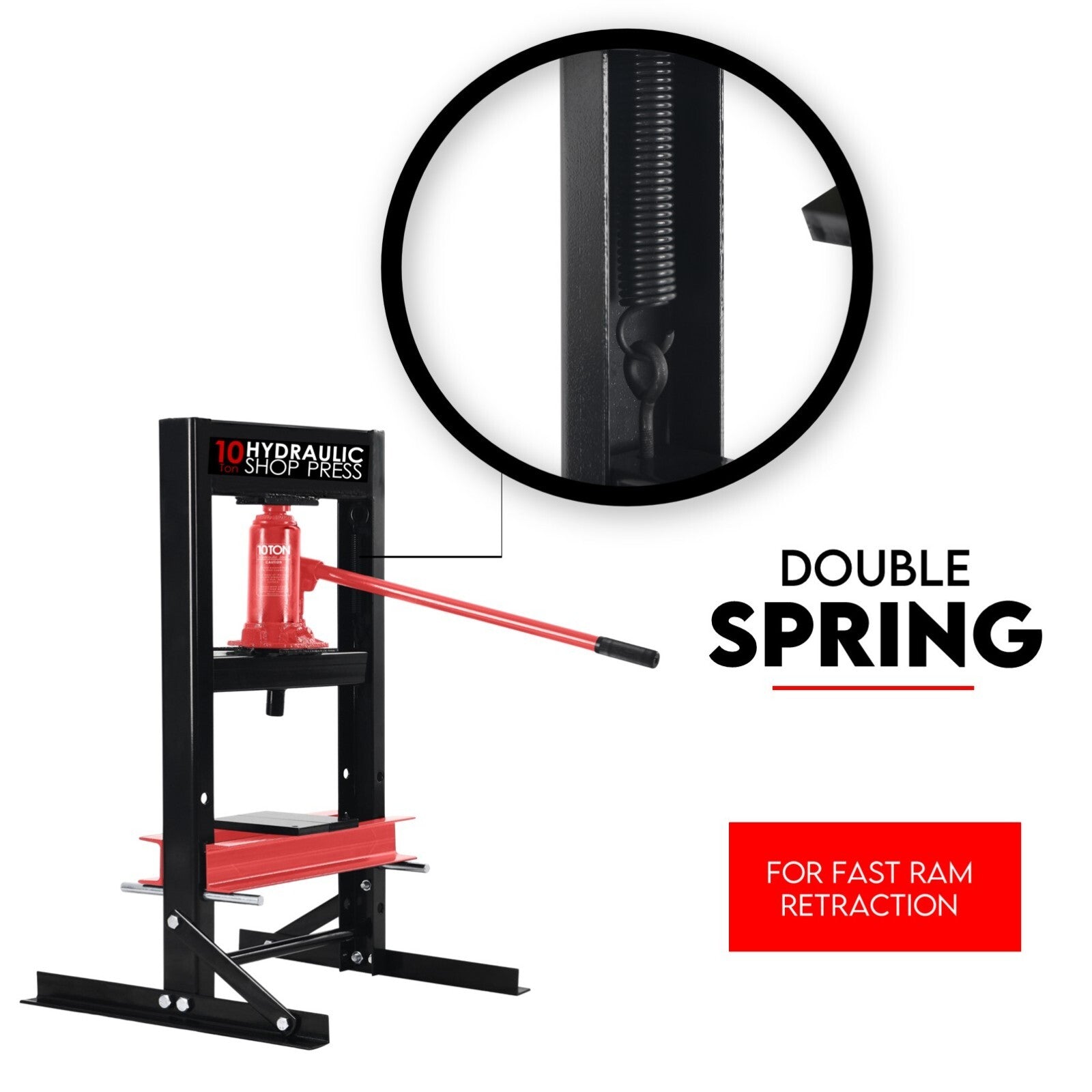 10 Ton Hydraulic Shop Press Workshop Jack Bending Stand H-Frame Tool Stand V379-10TSHPPRSS